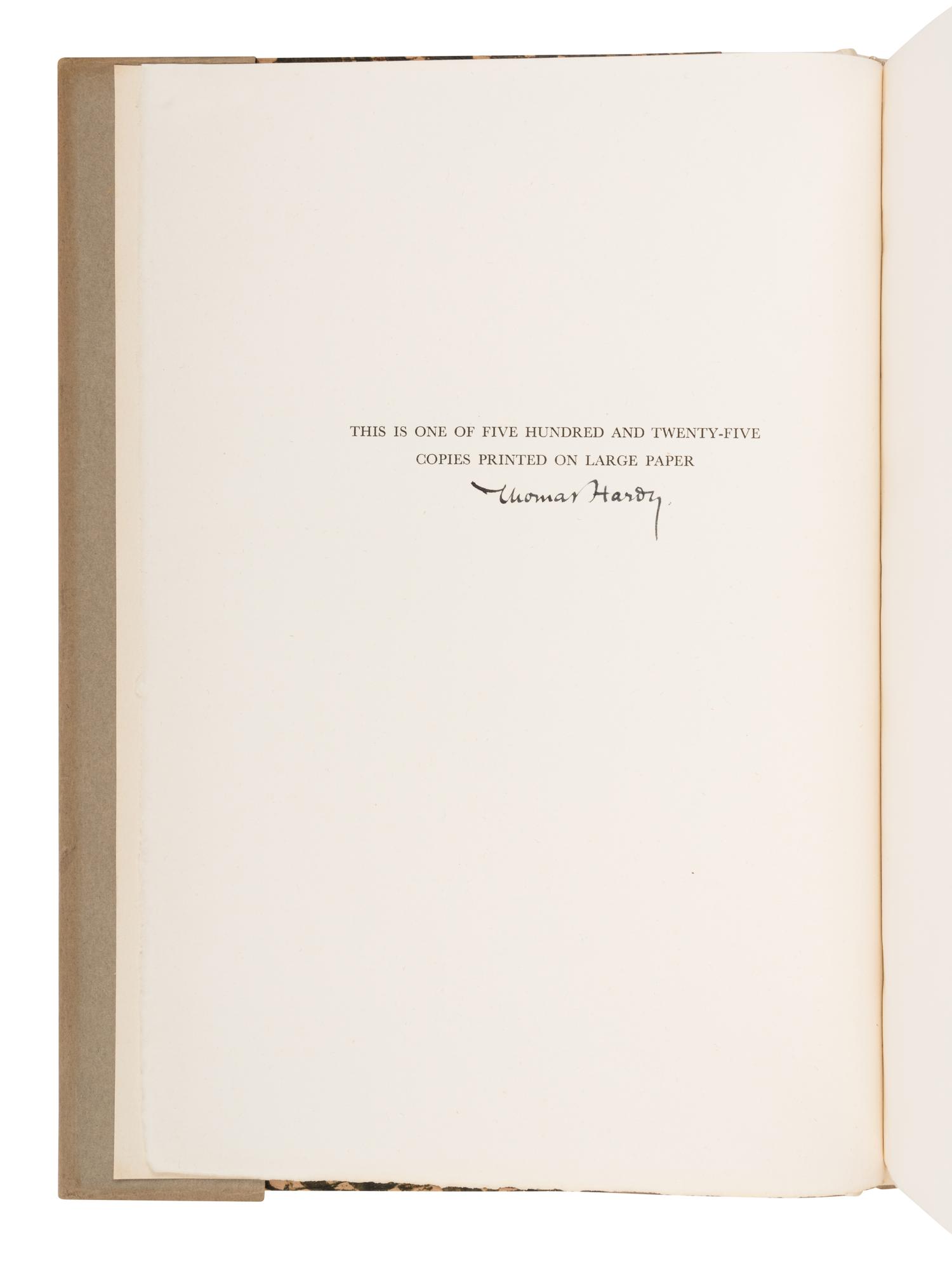 HARDY, Thomas (1840-1928). The Dynasts . London: Macmillan and Co., 1927.