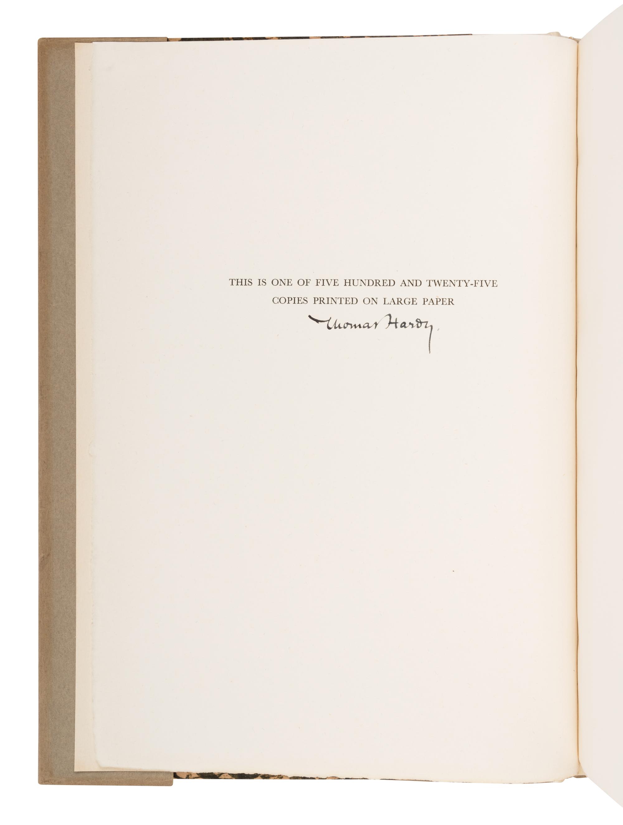 HARDY, Thomas (1840-1928). The Dynasts . London: Macmillan and Co., 1927.