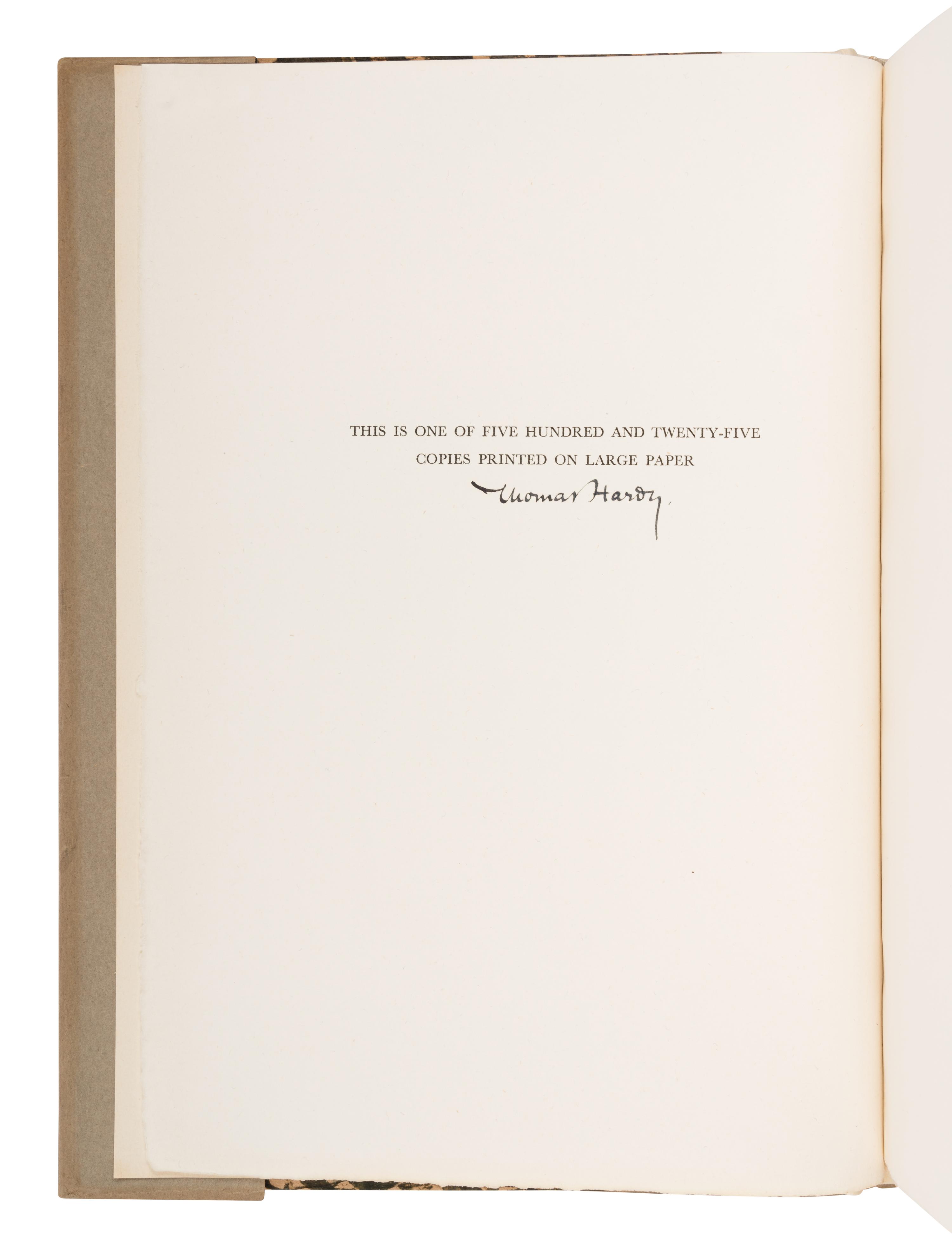 HARDY, Thomas (1840-1928). The Dynasts . London: Macmillan and Co., 1927.