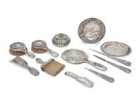 A Group of Twelve American Silver Dresser Articles