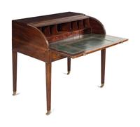 A George III Mahogany Tambour-Top Drafting Desk