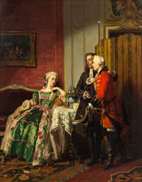Jean Carolus, (Belgian, 1814–1897), Interior with Figures, 1861