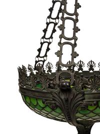 An American Leaded Glass Hanging Shade