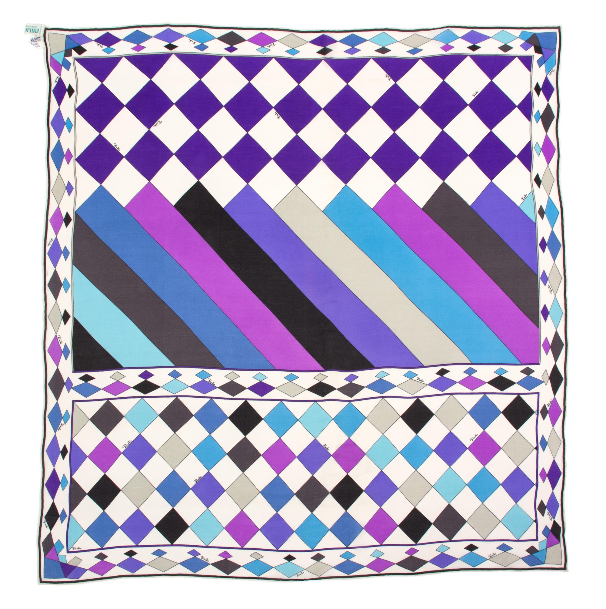 A Pucci Multicolor Sheer Silk Scarf, 34" x 34".