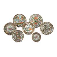 A Collection of Chinese Export Rose Medallion Porcelain Table Articles