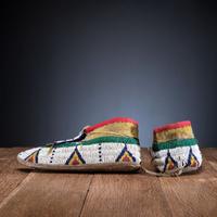 Sioux Beaded Hide Moccasins