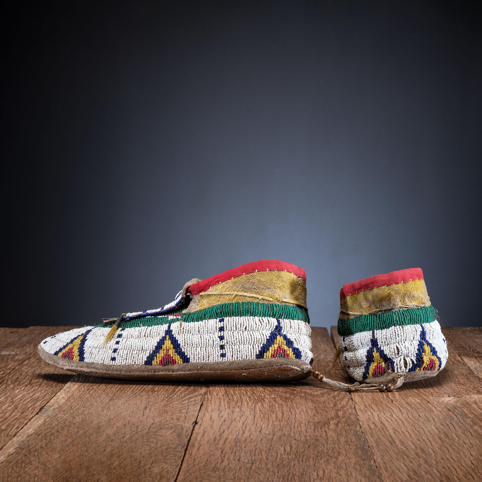 Sioux Beaded Hide Moccasins