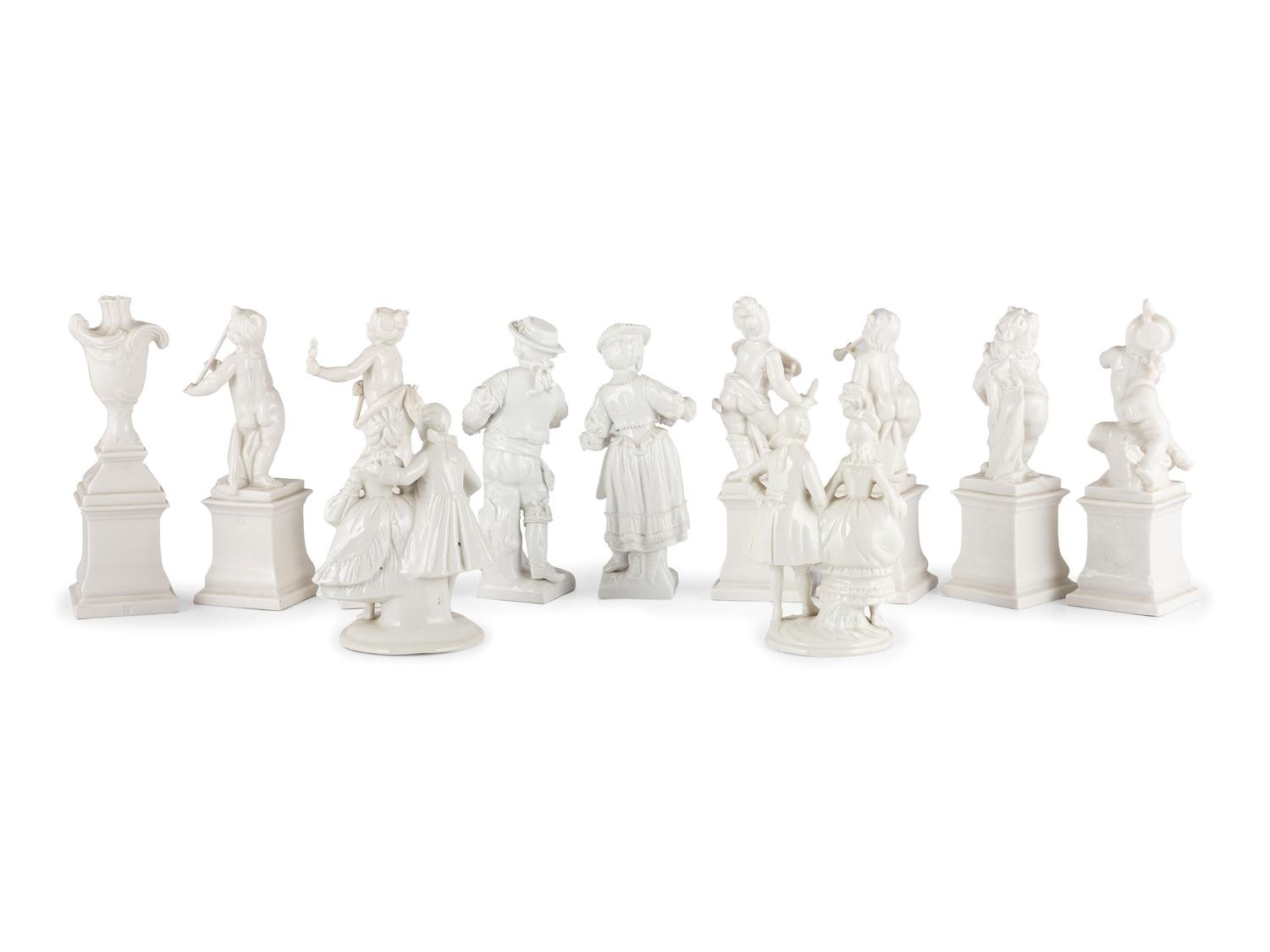 Eleven Royal Nymphenburg and Other Porcelain Figures