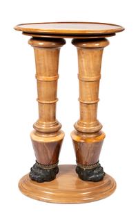 A Biedermeier Bronze-Mounted Birch Pedestal