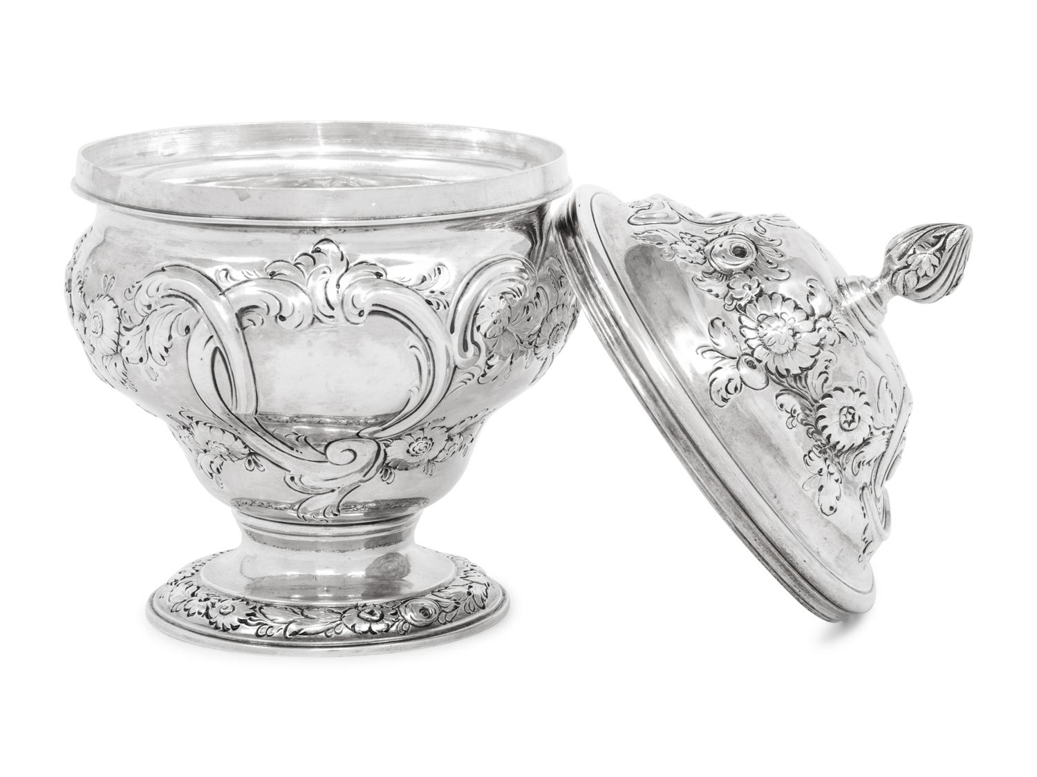 A George III Silvered Covered Jar