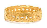 A Chanel Goldtone Bangle Bracelet, 8.5" circumference.