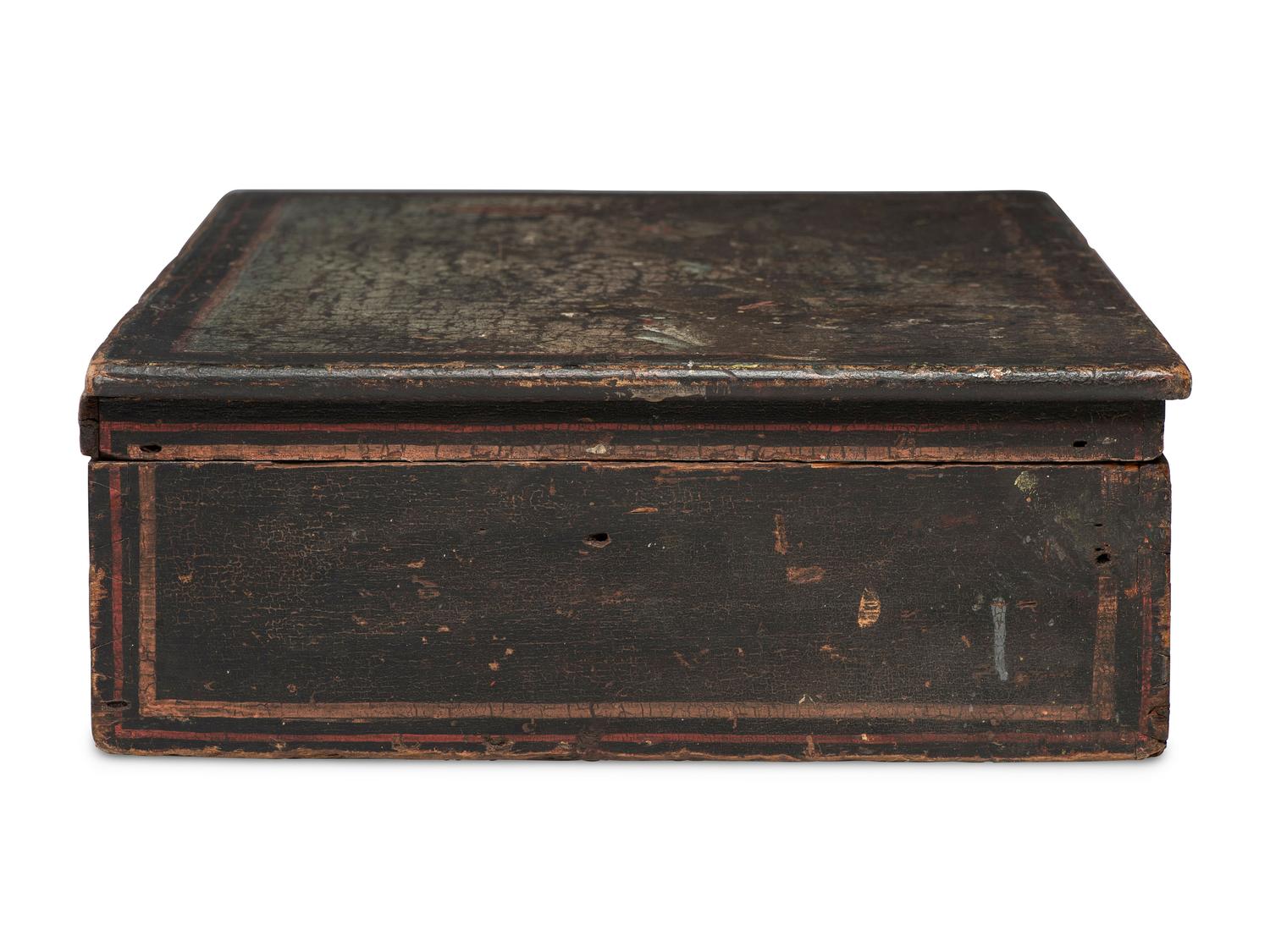 A Painted Pine Document Box