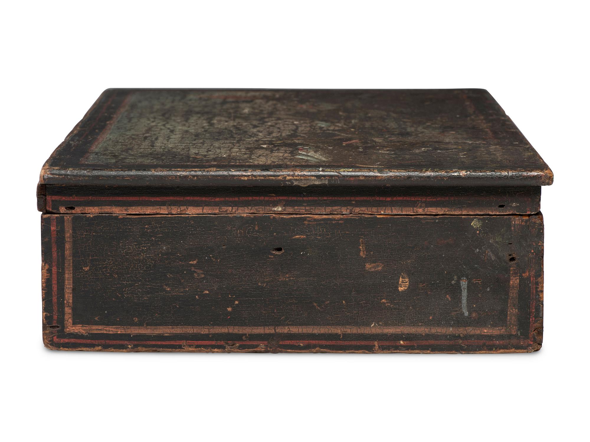 A Painted Pine Document Box