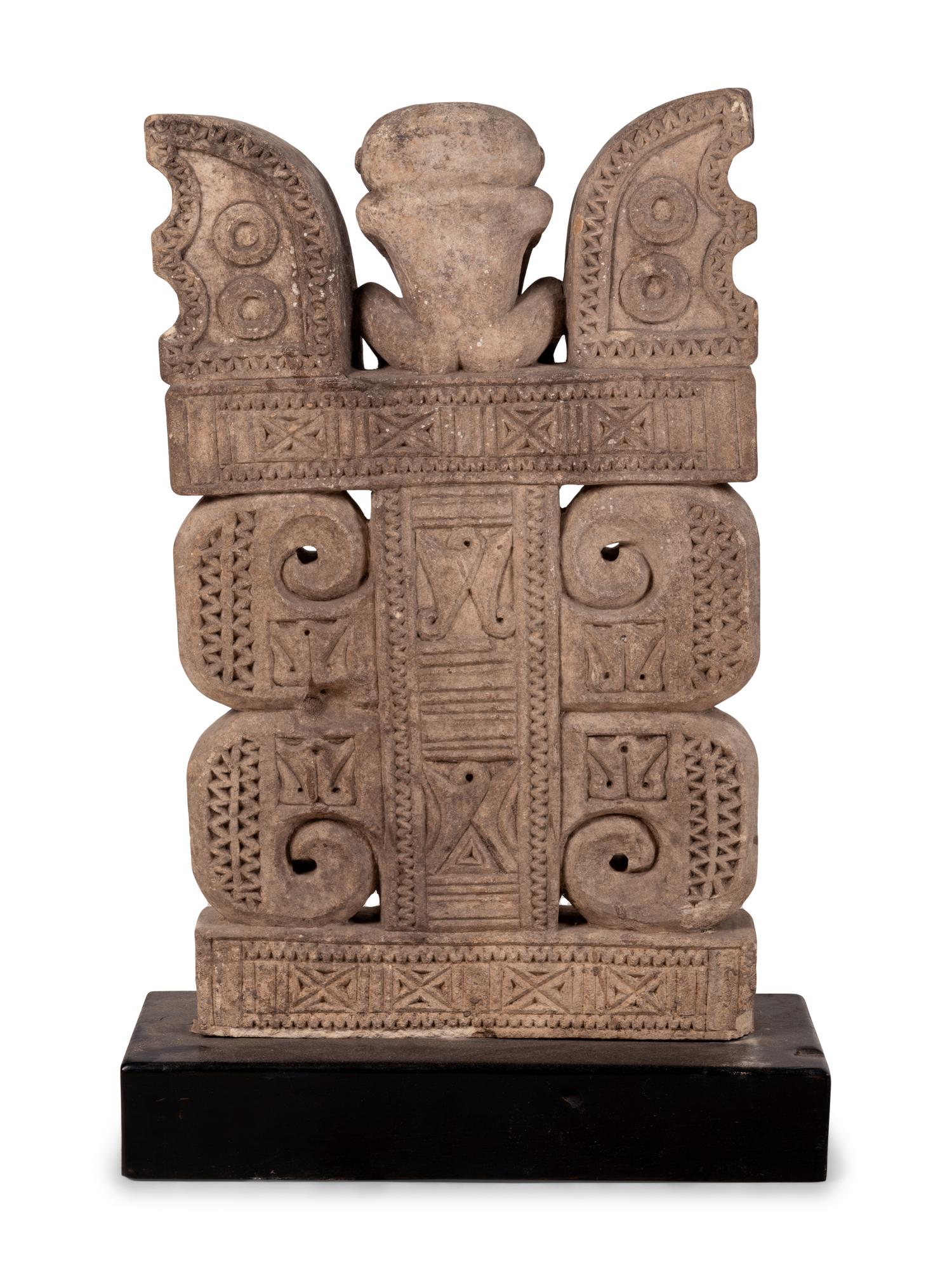 An Asian Relief Carved Stone Stele