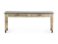 A Provincial Painted and Zinc-Topped Console Table