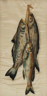 A Crewel Work Embroidered Panel