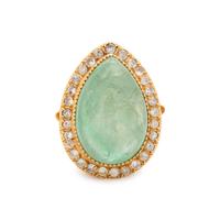 GREEN BERYL AND DIAMOND RING