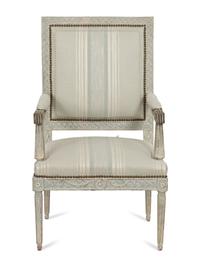 A North European Neoclassical Painted Armchair