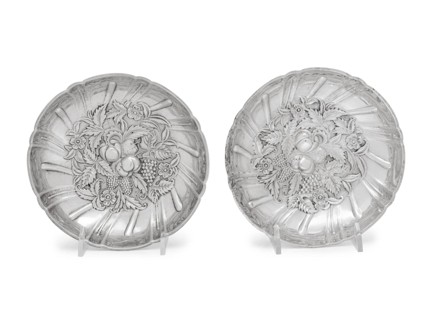 A Pair of S. Kirk and Son Silver Sweetmeat Dishes