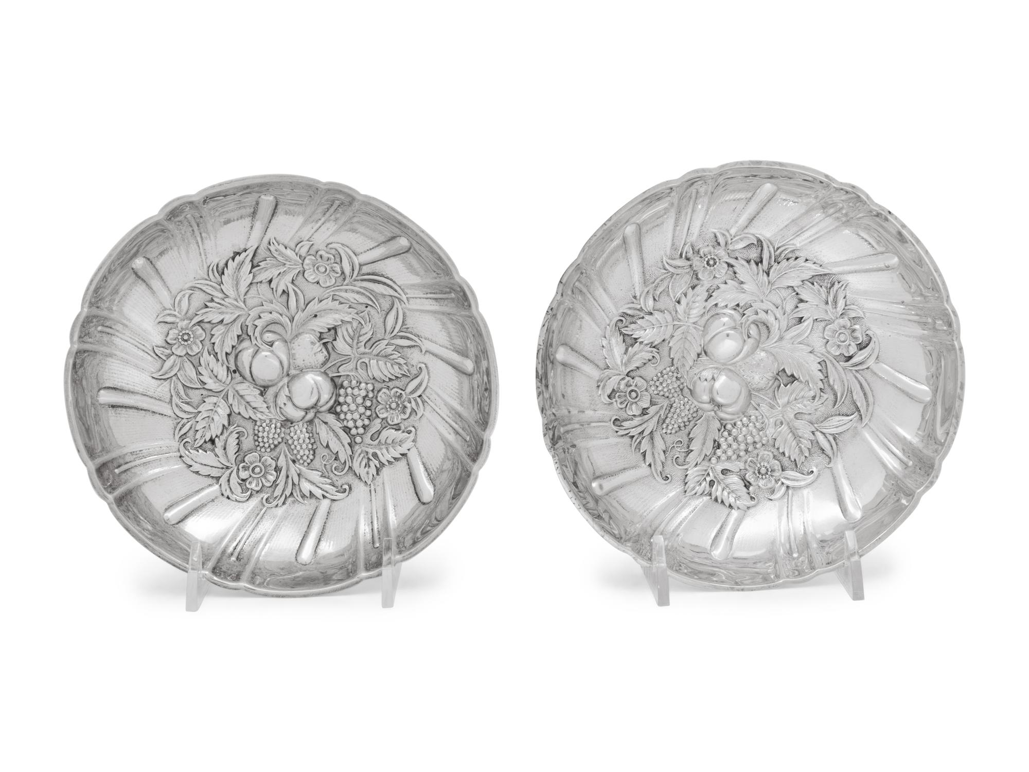 A Pair of S. Kirk and Son Silver Sweetmeat Dishes