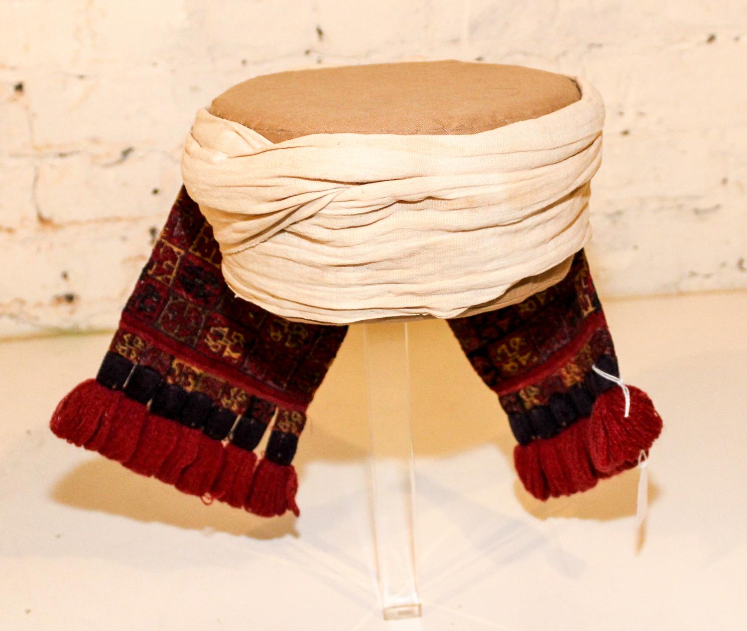 An Embroidered Turban Length 10 1/2 inches.