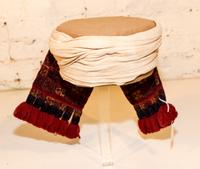 An Embroidered Turban Length 10 1/2 inches.