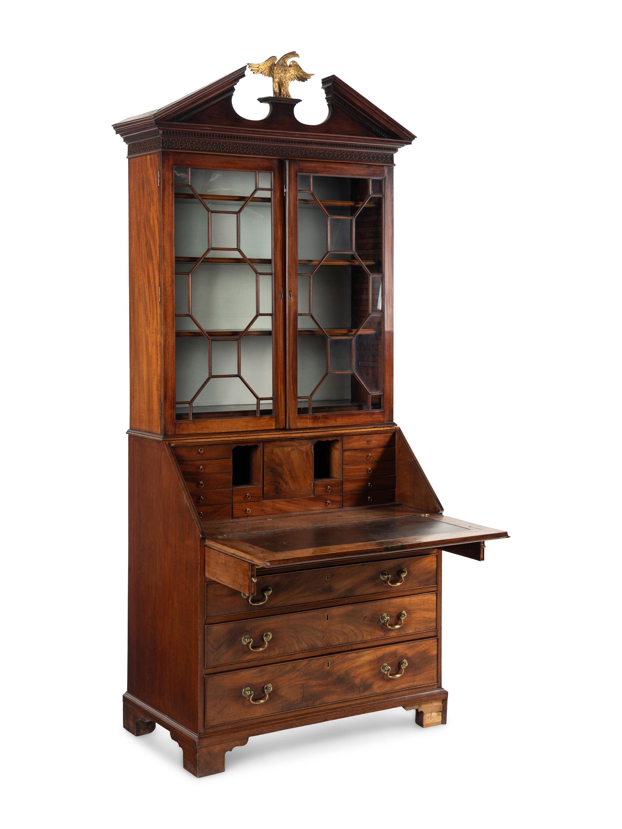 A George III Mahogany Bureau Bookcase
