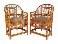 A Pair of Brighton Pavillion Style Bamboo Armchairs — 20TH CENTURY