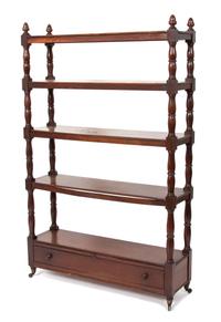 A Regency Style Mahogany Five-Tier Etagere Height 57 x width 36 x depth 10 inches. — 20TH CENTURY