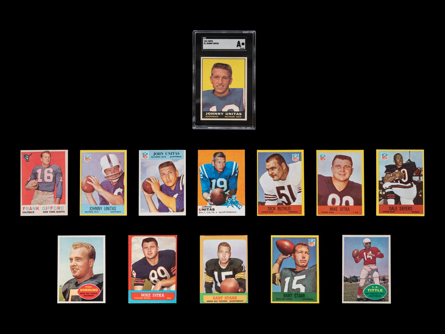 A Group of over 300 Assorted 1950s-60s Football Cards Including Multiple Hall of Famers and Notables,