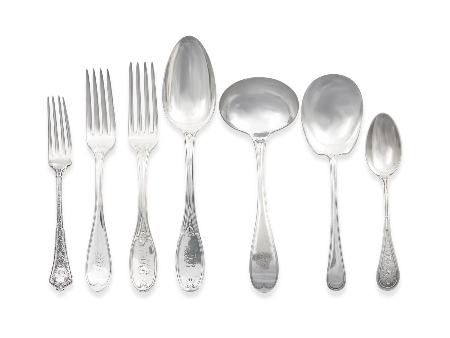 A Group of Silver and Silver-Plate Flatware