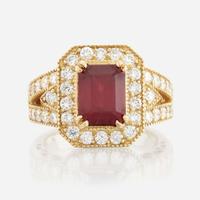 A ruby, diamond, and gold ring