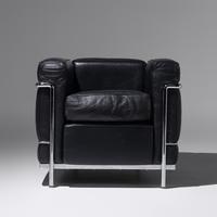 Charlotte Perriand, Pierre Jeanneret and Le Corbusier (French, 1903–1999 | Swiss, 1896-1967 | Swiss-French, 1887–1965) — Pair of LC2 chairs for Cassina