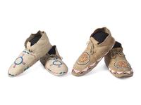Northern Plains Beaded Hide Moccasins