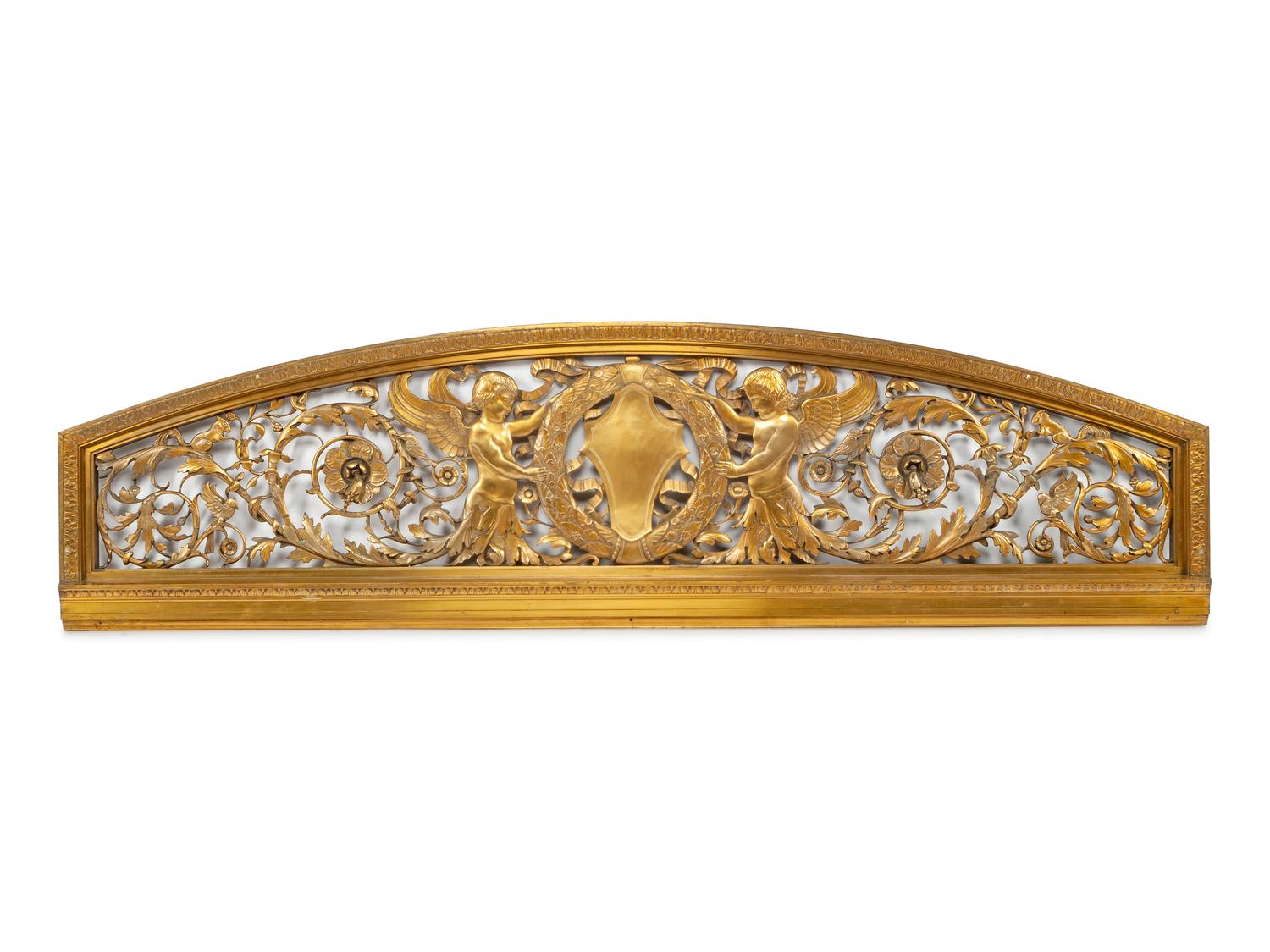 A French Gilt Bronze Overdoor Panel