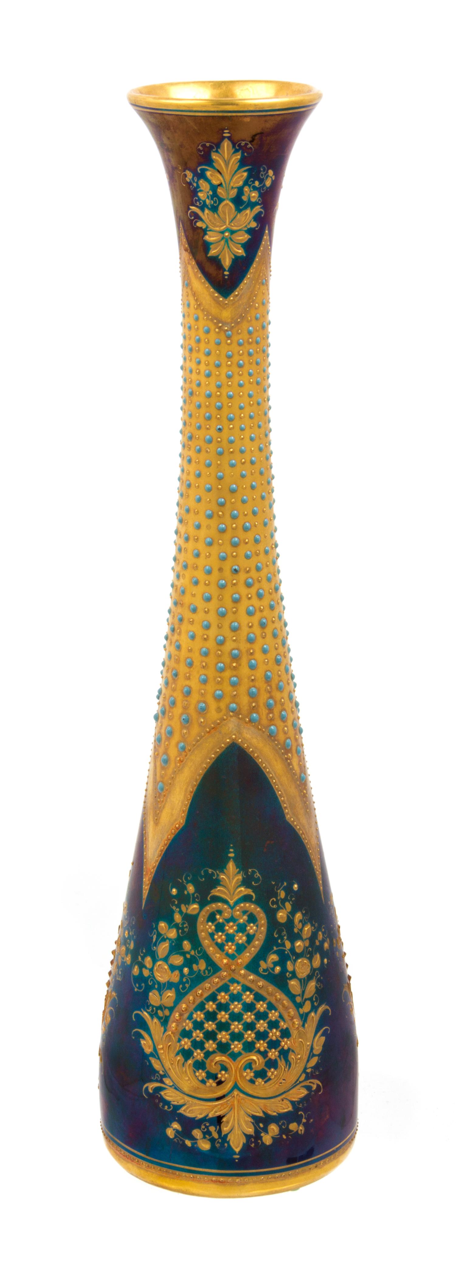A Dresden Porcelain Vase Height 11 1/4 inches.