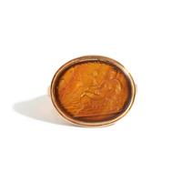 A Neoclassical Gold and Carnelian Finger Ring with the God Hermaphroditus