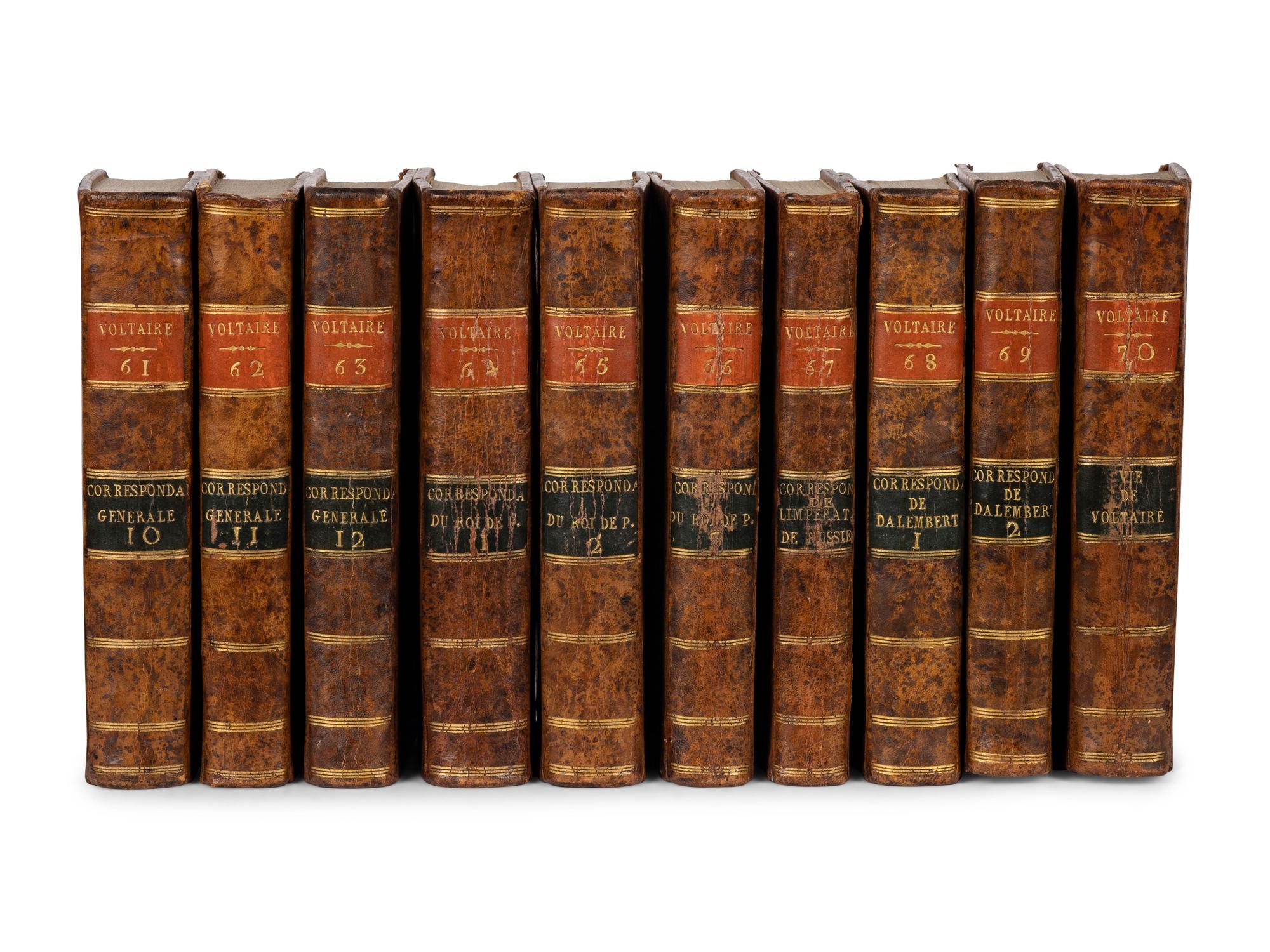 VOLTAIRE, Francois Marie Arouet de (1694-1778). Oeuvres . [Kehl]: De l'imprimerie de la Société littéraire-typographique, 1784-1789.