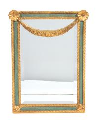 A Carver's Guild "Petite Festoon" Mirror Height 21 x width 16 inches. — 20TH CENTURY
