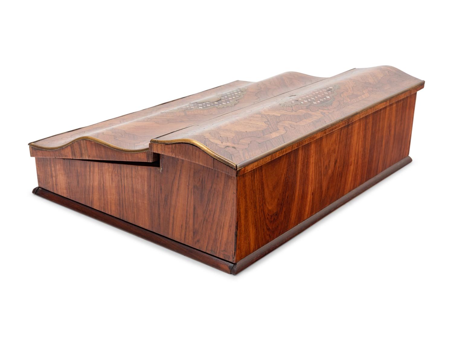 A French Boulle Marquetry and Brass Mounted Kingwood Writing Slope