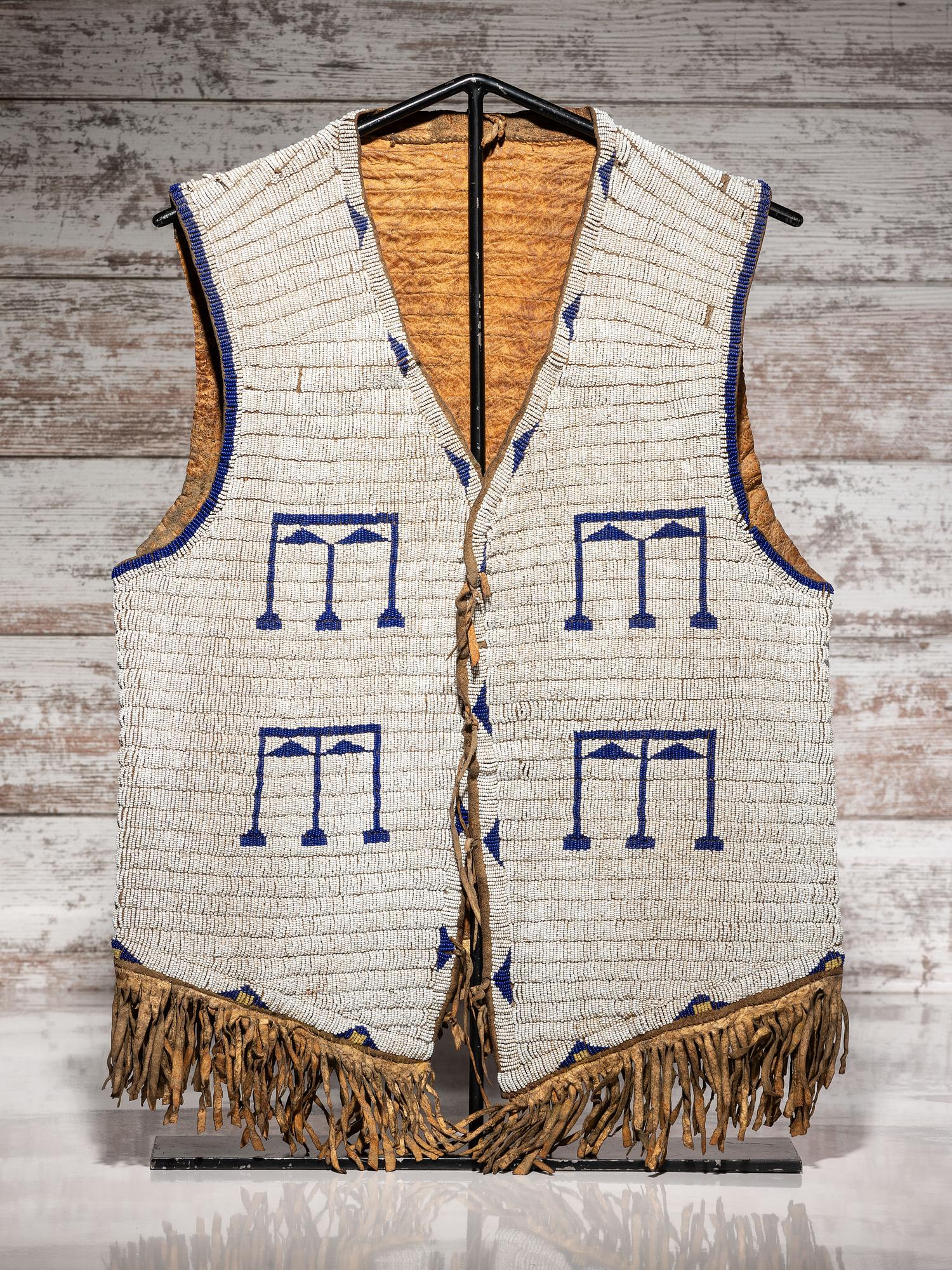 Sioux Beaded Buffalo Hide Vest