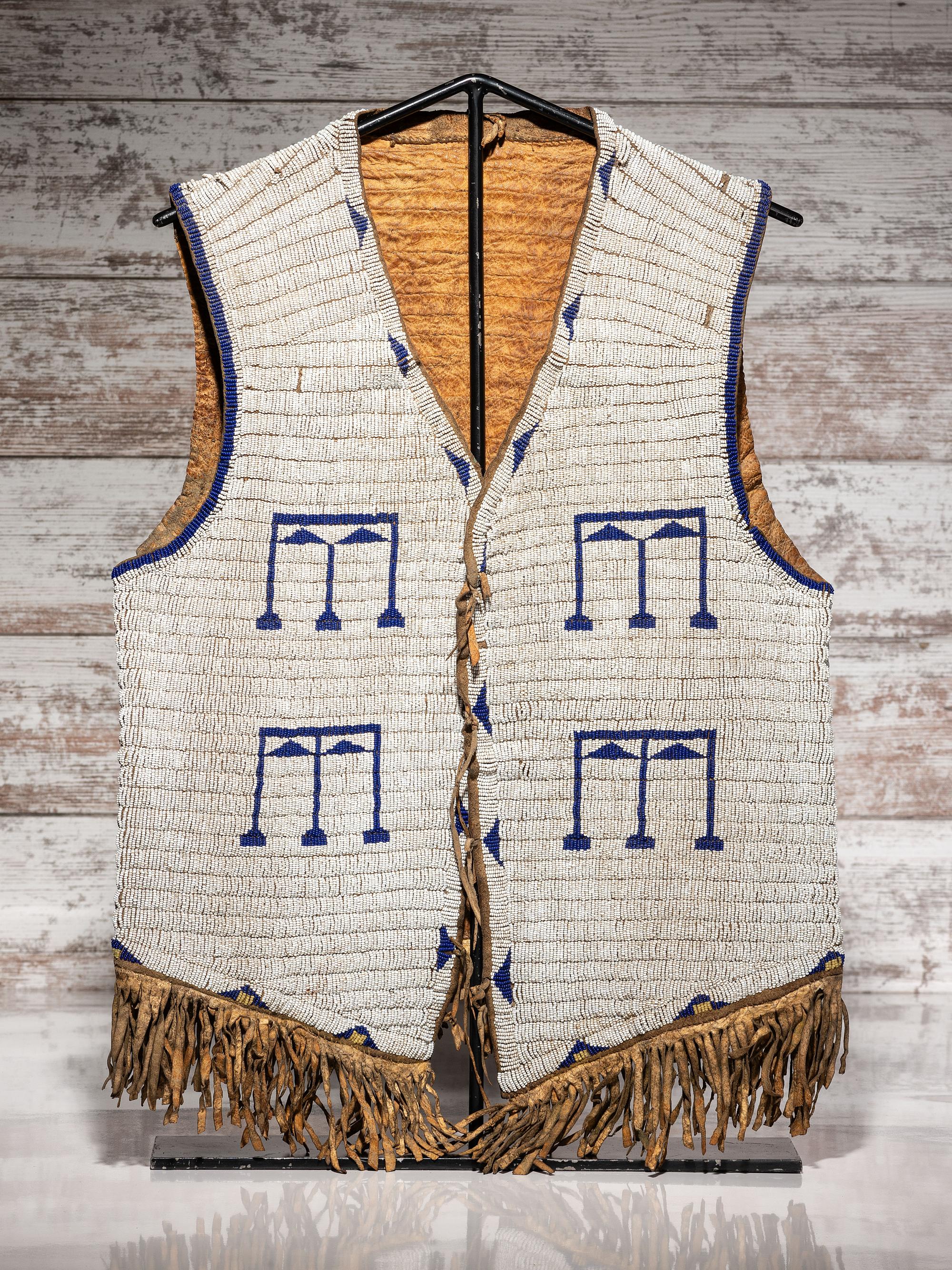 Sioux Beaded Buffalo Hide Vest