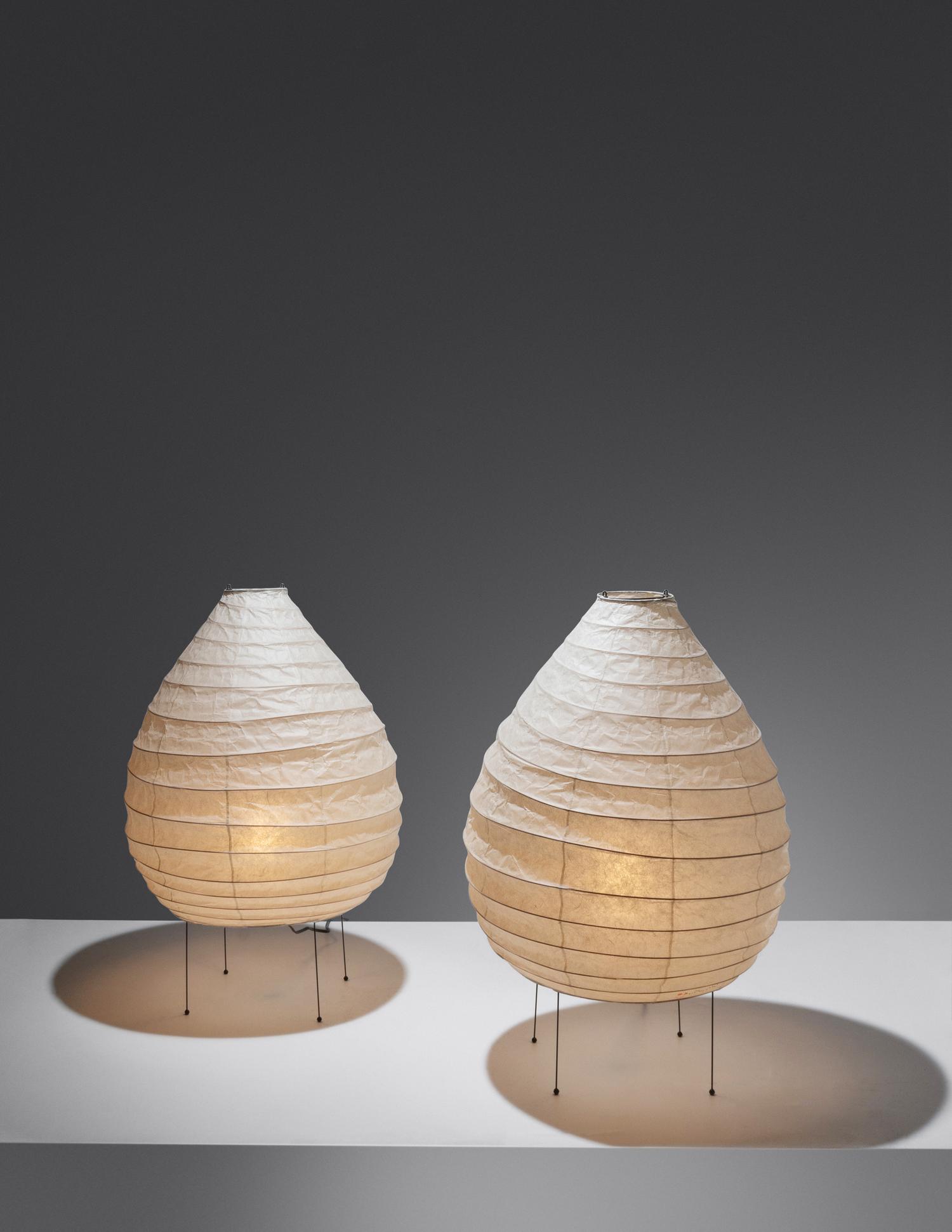 Pair of Akari Light Sculptures, model 22N Ozeki & Co., Ltd., USA/Japan