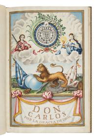 SPANISH ROYAL CHANCERY Carta ejecutoria de hidalguía (for Don Luis María Buffile de Brancàs), in Spanish, illuminated manuscript on parchment [Spain, Madrid (issued at San Ildefonso), 1785]