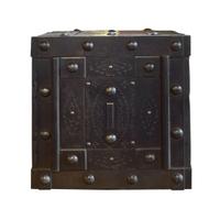 A Wrought Iron Hobnail Safe 11.5" W x 9.5" D x 12" H — Italy, 19th Century