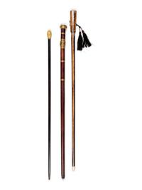 Three Metal Mounted Lady's Dressing System Walking Sticks