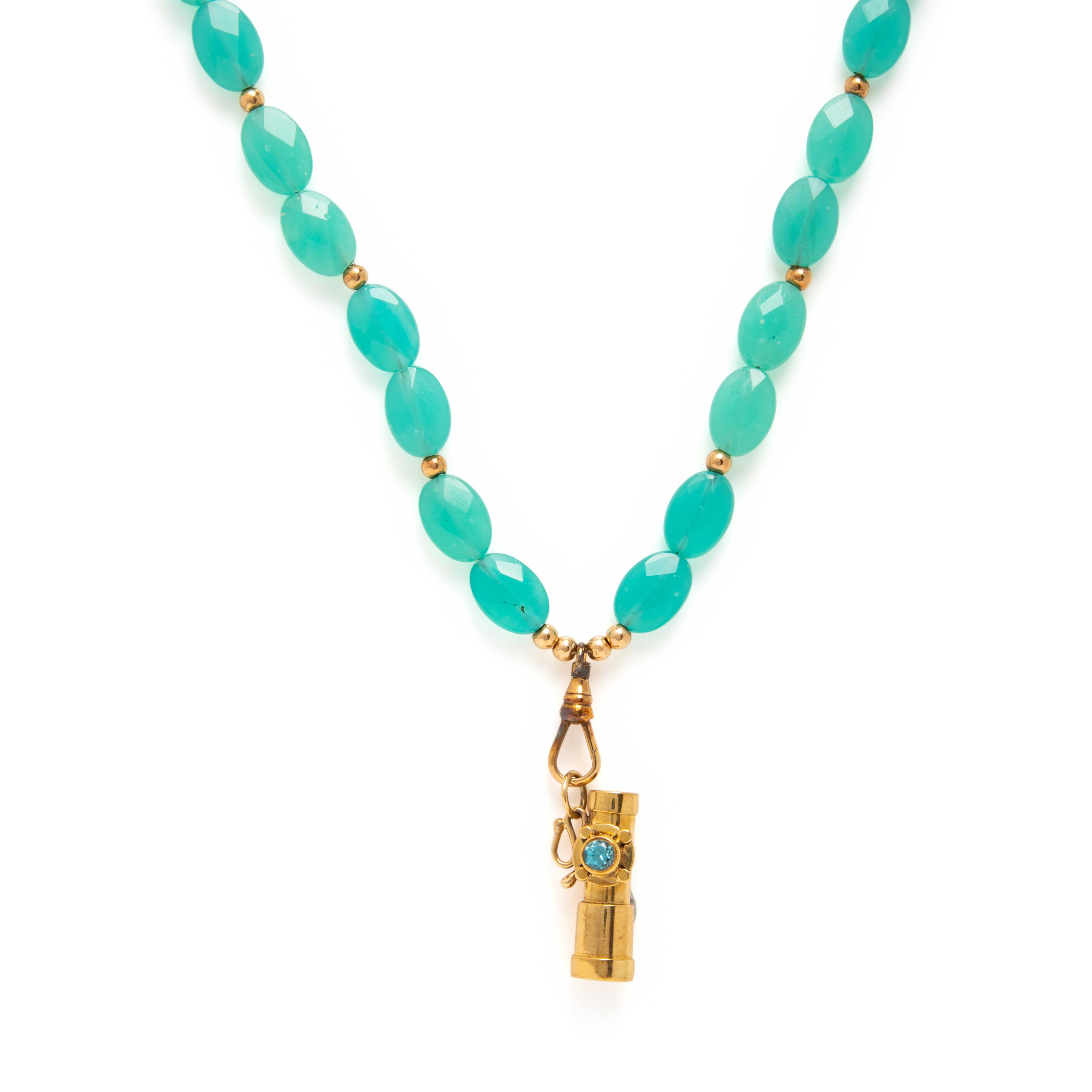 Multigem and Yellow Gold Necklace with Kaleidoscope Pendant