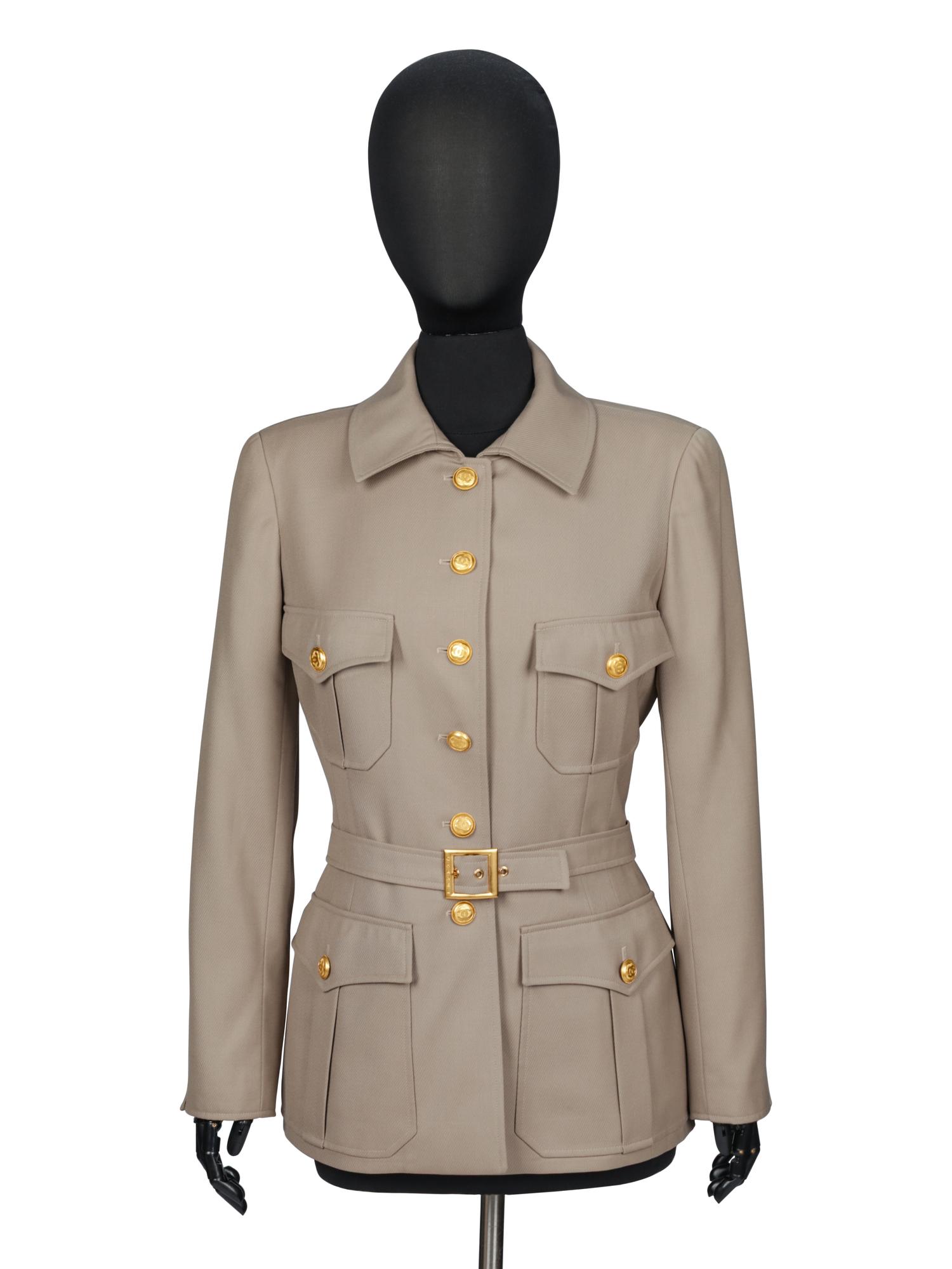 CHANEL, KHAKI MILITARY JACKET, 1996