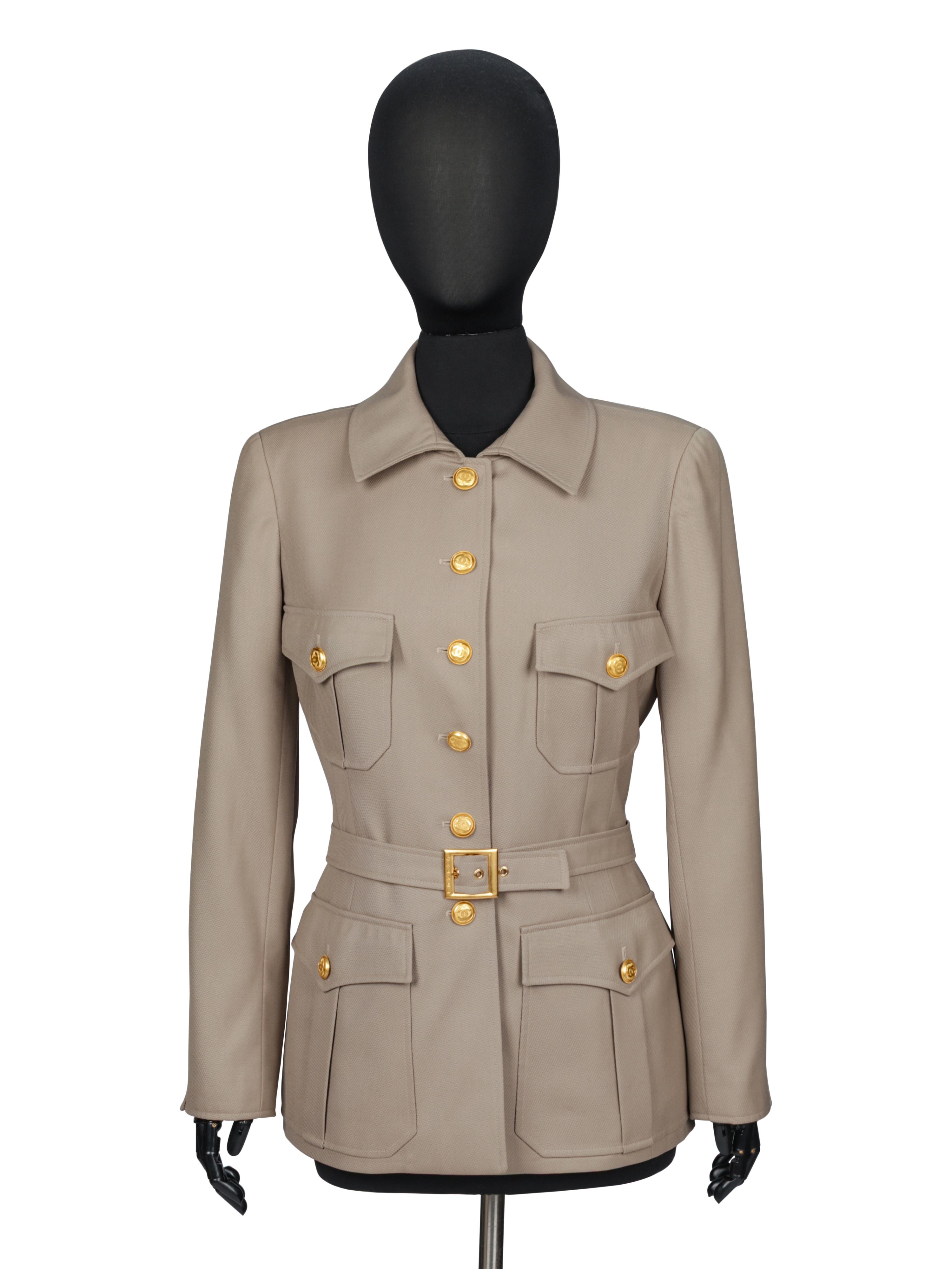 CHANEL, KHAKI MILITARY JACKET, 1996