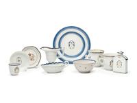 Ten Chinese Export Armorial Porcelain Articles